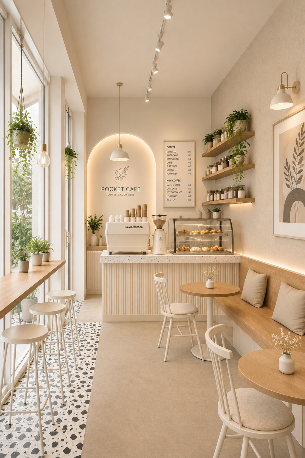 Informal pocket cafe space on the ground floor.
